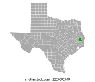 Map of Tyler in Texas on white