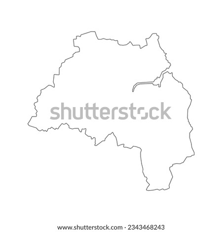 The map of the Tyne and Wear county isolated on white background. Vector illustration