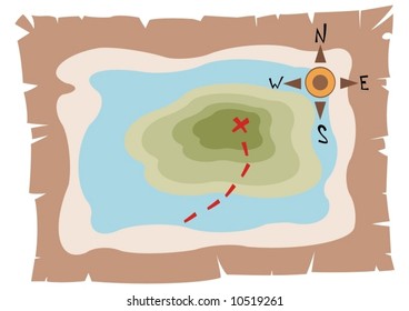 a map of a typical treasure island