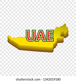 Map of UAE icon in cartoon style isolated on background for any web design 
