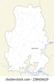 Map of Udmurt Republic, Russia