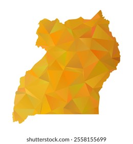 Map of Uganda - Gold Polygonal Design For Your. Vector illustration eps 10.