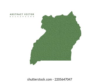 Mapa de la línea verde simple de Uganda. Vector de diseño de línea mínimo estilizado.
