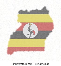 Map of Uganda. Mosaic style map with flag of Uganda. Divine vector illustration.