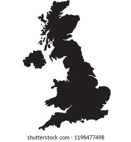 Map Uk Stock Vector (Royalty Free) 1198477498 | Shutterstock