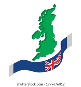 Map Uk Icon. Isometric Illustration Of Map Uk Vector Icon For Web