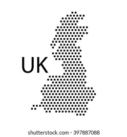 map of UK,dot