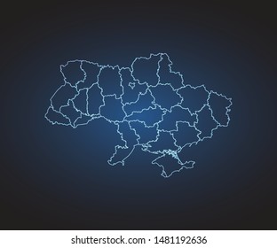 Map of Ukraine - Abstract mash line and point scales on circuit dark background. symbol for your web site design map logo, app, ui,Travel. Vector illustration eps 10.