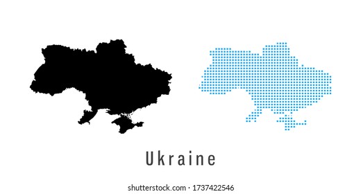 map of Ukraine blue and black vector