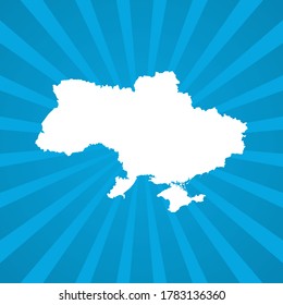 Map of Ukraine blue comic pop art vector.
