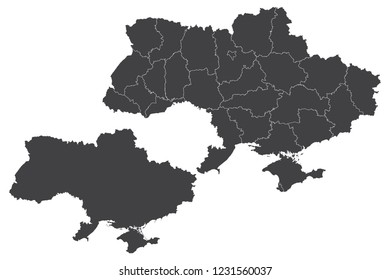 Map - Ukraine Couple Set , Map of Ukraine,Vector illustration eps 10.