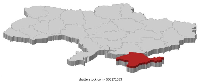 Map - Ukraine, Crimea - 3D-Illustration