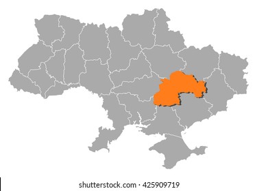 Map - Ukraine, Dnipropetrovsk