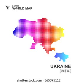 Map Of Ukraine Dotted Vector,Abstract computer graphic colorful