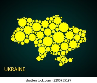 Map of Ukraine. Map of Ukraine drawn with circles. Ukraine. Territory of Ukraine.