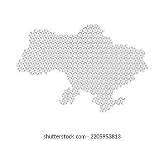 Map of Ukraine. Map of Ukraine drawn with triangles. Ukraine. Territory of Ukraine.