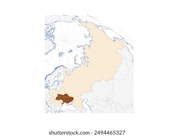 Map of Ukraine in Eastern Europe: Detailed Illustration of the Nation in the European Continent and neighboring countries