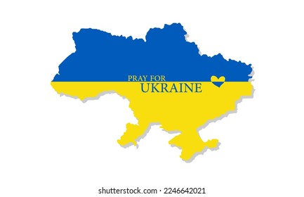 map of Ukraine, map flag yellow-blue, pray for Ukraine, stop the war