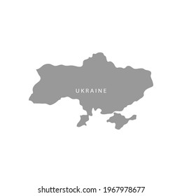 Map of Ukraine Flat Design Icon Vector