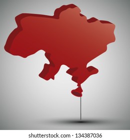 map of Ukraine in form of a balloon