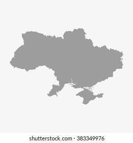 Map  of Ukraine in gray on a white background