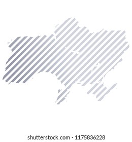 Map of the Ukraine in gray stripes