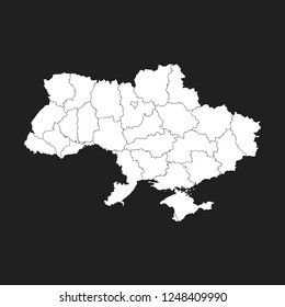 Map of Ukraine - High detailed on black background. Abstract design vector illustration eps 10.