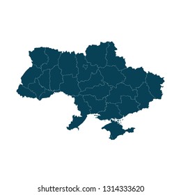 Map of Ukraine - High detailed on white background. Abstract design vector illustration eps 10.