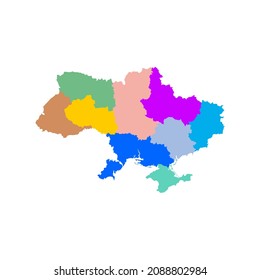 Map of Ukraine - High detailed on white background. Abstract design vector illustration
