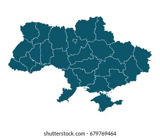Map of Ukraine - High detailed on white background. Abstract design vector illustration eps 10.