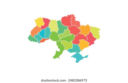 Map of Ukraine isolated modern colorful style. for website layouts, background, education, precise, customizable, Travel worldwide, map silhouette backdrop, earth geography, political, reports. 
