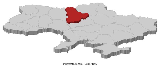 Map - Ukraine, Kiev - 3D-Illustration