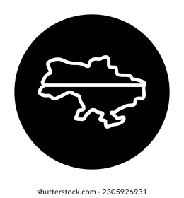 Map of Ukraine  line color icon. Isolated vector element. Outline pictogram for web page, mobile app, promo