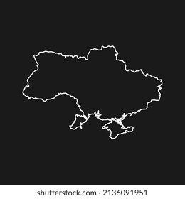 Map of Ukraine on Black Background