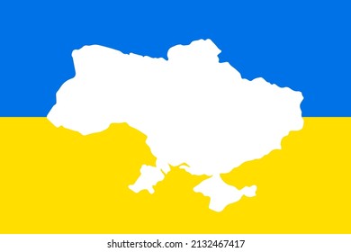 Map of Ukraine on a yellow-blue background