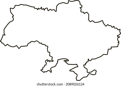 Map of Ukraine. Outline map vector illustration.