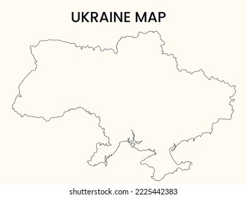 Map of Ukraine, Outline Map Ukraine vector Illustration, Map of Ukraine with an outline. Ukraine map.