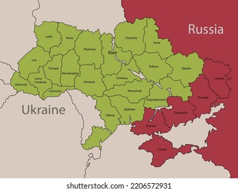 map of Ukraine and regions 