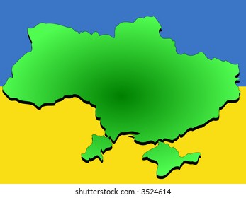 map of Ukraine and Ukrainian flag illustration