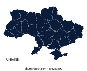 Map of Ukraine. Vector.