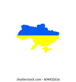 Map of Ukraine vector icon. Color illustration.