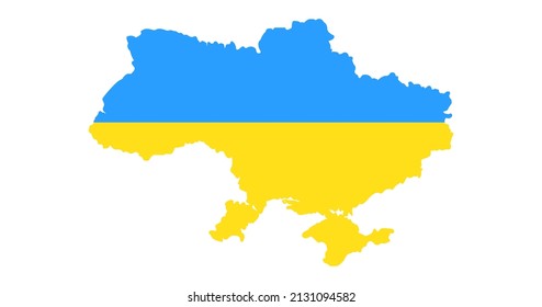 Map of Ukraine. Vector Illustration of the Flag .