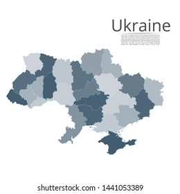Map of the Ukraine. Vector image of a global map in the form of regions (regions) in Italy. Easy to edit