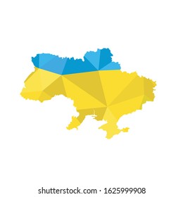 Map of Ukraine yellow-blue abstraction
