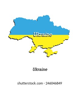 Map of Ukraine  for your design, concept Illustration.