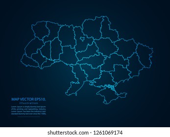 Map of ukraine,Abstract mash line and point scales on dark background for your web site design map logo, app, ui,Travel. Vector illustration eps 10.