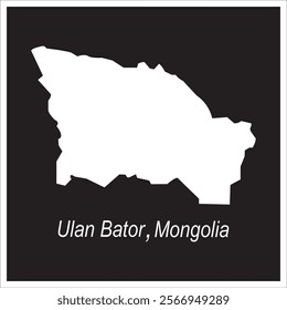 Map of Ulaanbaatar, Mongolia vector illustration symbol design