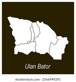 Map of Ulaanbaatar, Mongolia vector illustration symbol design