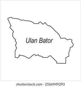 Map of Ulaanbaatar, Mongolia vector illustration symbol design