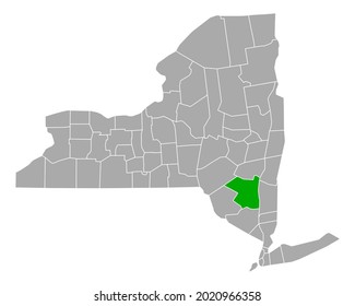 Karte von Ulster in New York auf Weiß